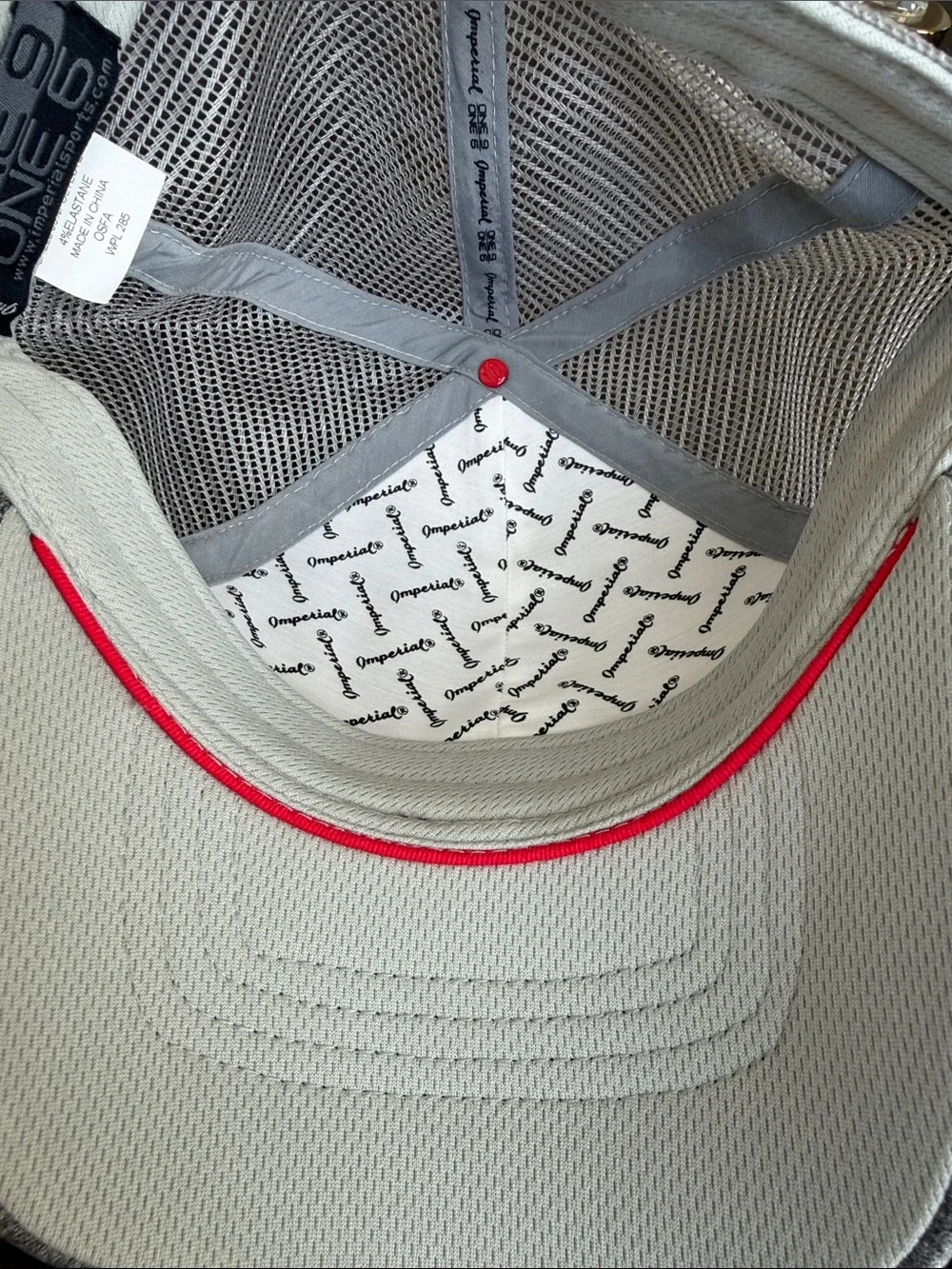Pumpkin Ridge Golf Gray Men’s Performance Trucker Cap with Green & Yellow Patch